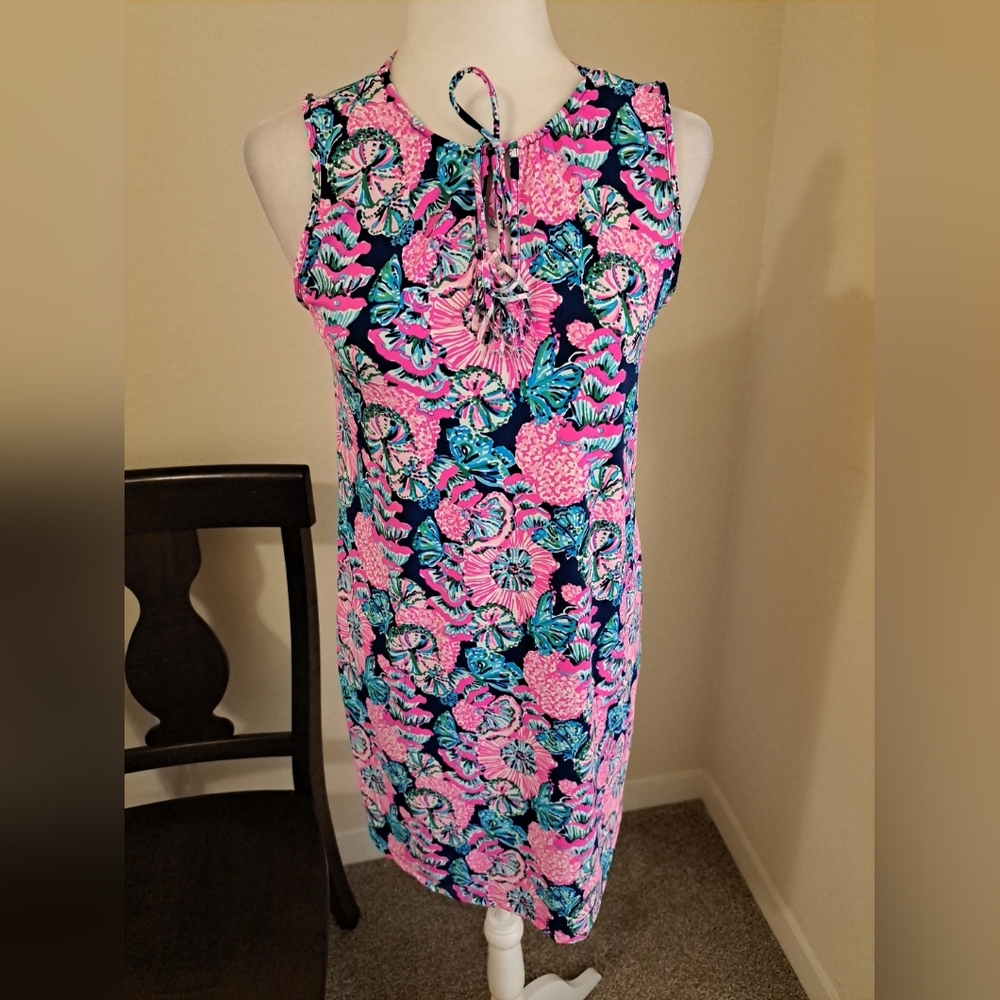 LILLY PULITZER Women's Johana Sleeveless Cover-up Sz XS Pink Multicolor EUC